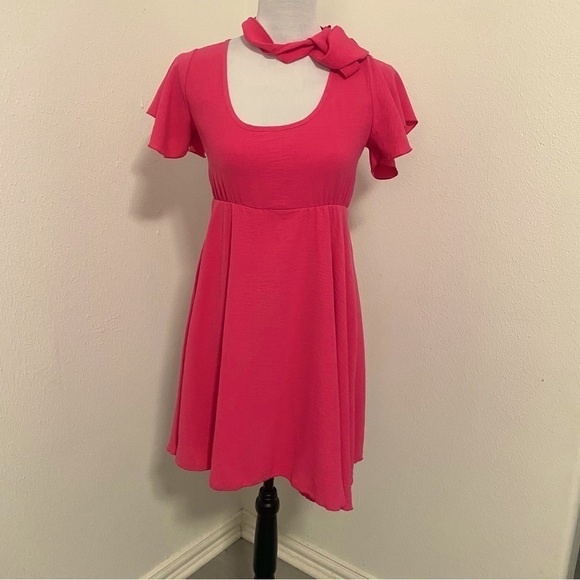 Anthropologie (See You Monday) Women’s Size Small Hot Pink Mini Dress NWT - Picture 1 of 11